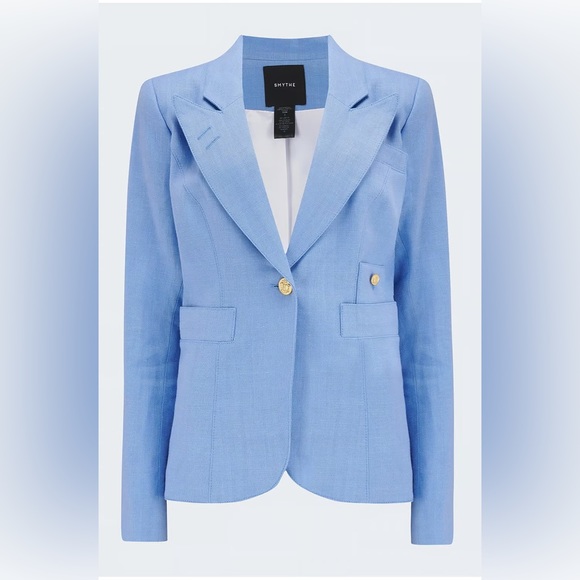 Smythe Duchess Periwinkle Blue Linen Blazer - Picture 1 of 16